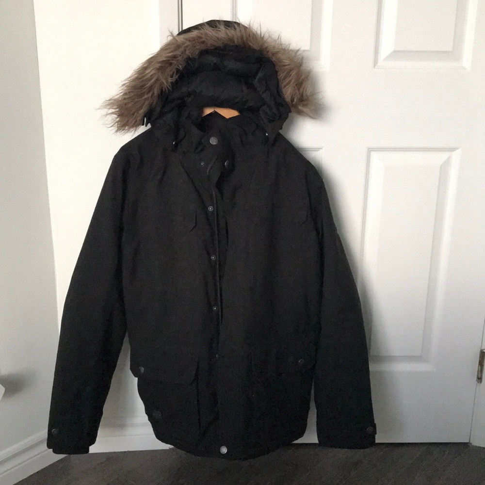 Winter parka with fur hood